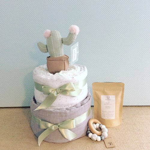 Unisex two Tier Nappy Cake - A Touch Of Class Florist Perth