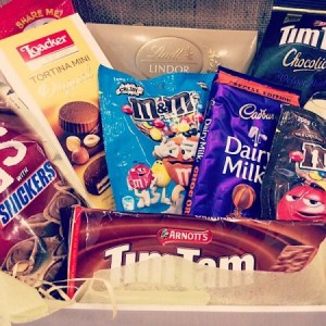 Death by Choocolate hamper A hamper filled with chocolate for that sweet toothed friend- A Touch of Class Florist