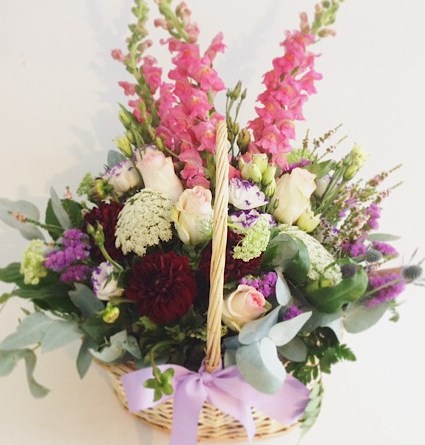 Cottage Flower Basket Arrangement - A Touch of Class Florist