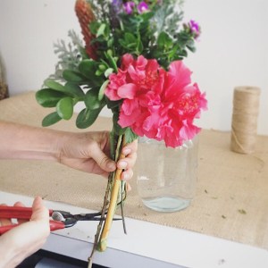 Cutting the stems to size