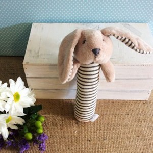 Baby Bunny Rattle in Grey - Nana Huchy - A Touch of Class florist