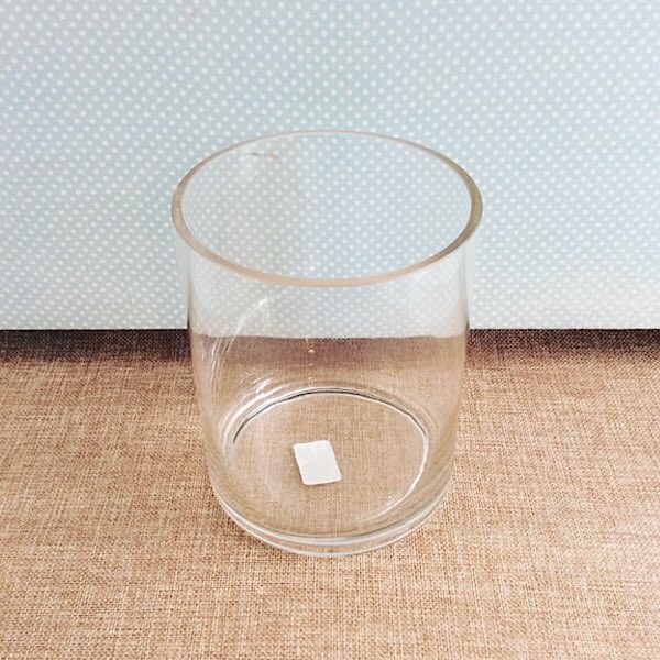 Short Glass Cylinder Vase is approximately 16cm high and 13cm wide - A Touch of Class Florist Perth