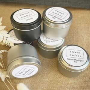 Sweet Ember Mini tin candle in assorted scents - A Touch of Class florist Perth
